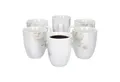 van Well Becher 6er Set Kaffeebecher Festivo weiß 300-350ml Jumbo-Tasse Weihnachten, Porzellan