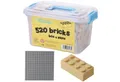 Katara Bausteine Box-Set mit 520 Steinen + Platte + Box Konstruktionsspielsteine, (3er Set), Beige, 100% Kompatibel Sluban, Papimax, Q-Bricks, LEGO®