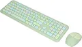 ciciglow Komfortable Ergonomie 2,4 G Slim Silent USB mit 78Tasten Kompakte Tastatur- und Maus-Set, Kabellose Tastatur Maus-Sets,Retro-Runden Tastenkappen Ergonomische