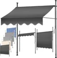 KESSER® Klemmmarkise mit Handkurbel Balkon, Balkonmarkise ohne Bohren, UV-beständig höhenverstellbar wasserabweisend , Sonnenschutz, Terrassenüberdachung , einfache Montage