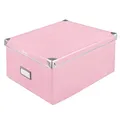 Idena 11010 - Aufbewahrungsbox Karton Pink mit