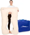 MAKOSAS KomfortKissen ORIGINAL - Premium Orthopädisches Kuschelkissen | Körperkissen | Seitenschläferkissen - Für besseren Schlaf und gegen Rückbeschwerden, 100 x 150 cm (Bambus (Kühlend) / Beige)