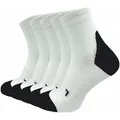 GAWILO Laufsocken für Herren mit Kompression und Polsterung in bunt, schwarz & weiß (5 Paar) Anatomisch korrekt für den linken und rechten Fuß gestrickt weiß 43-46