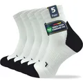GAWILO 5 Paar Herren Laufsocken mit Kompression | Sportsocken | Anti-Blasen Schutz | Atmungsaktiv & Feuchtigkeitsregulierend (as3, numeric, numeric_43, numeric_46, regular, regular, weiß, 43-46)