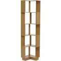 MCW Eck-Bücherregal P53 5 Ebenen MDF Melamin 175x40x40cm Bambus-Optik
