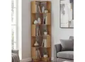 Eck-Bücherregal MCW-P53, Eckregal Standregal Wohnregal, 5 Ebenen MDF Melamin 175x40x40cm ~ Bambus-Optik