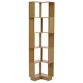 B-Ware Eck-Bücherregal MCW-P53, 5 Ebenen MDF Melamin 175x40x40cm, Bambus-Optik
