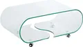 Extravaganter Glas Couchtisch FANTOME 90cm transparent Sofatisch Beistelltisch Wohnzimmertisch