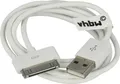 vhbw USB Datenkabel kompatibel mit Apple iPod 7 Gen. Classic Late 2009 A1238 - 160Gb, 7 Gen. Classic Late 2008 A1238 - 120Gb MP3 Player Weiß, 6,4 cm
