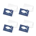 itenga 96 x Tischkarten Platzkarten Namensschild Fisch Kommunion Taufe Konfirmation (blau)