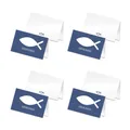 itenga 96x Tischkarte Fisch blau Platzkarte Kommunion Taufe Konfirmation Junge