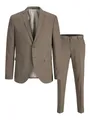 Jack & Jones Anzug JPRFRANCO Extra schmal, pflegeleicht, stilvoll mit fallendem Revers Materialmix aus Polyester, Viskose und Elasthan