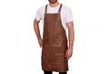REDSALT® Grillschürze Premium Lederschürze 100% Rindsleder 84x62cm Crossback, Beidseitige Materialschlaufen, Frontasche, verstellbare Rückenträger