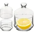 Zitronenbehälter Zitronenglas Glasbehälter mit Deckel Zitronenglocke Glasglocke Frischhaltedose für Zitrone 9x12 cm - Transparent