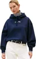 Tommy Hilfiger Damen Hoodie Classic Script Fleece mit Kapuze, Blau (Dark Night Navy), L