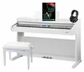 Anfänger Digitalpiano mit EQ & DSP SET Hocker Noten Kopfhörer weiß hochglanz