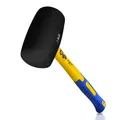 S&R Gummihammer schwarz 65 mm, 680 g mit Fiberglasstiel