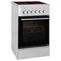 Exquisit Elektro-Standherd, 47 l, 4 Kochfelder - silberfarben