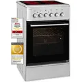 Exquisit ECM 5-4 Inox Elektro-Standherd | Glaskeramik | Ober- / Unterhitze | Grill | Umluft | Inox - Dunkelgrau