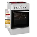 Exquisit Elektro-Standherd ECM 5-4.1 Inox | Glaskeramik-Kochfeld | 50er Breite | Edelstahl | Drehknöpfe | Ober- / Unterhitze | Grill | Umluft | Inox
