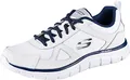 Skechers Herren Track Scloric Sneaker, White Leather Mesh Pu Navy Trim, 46 EU