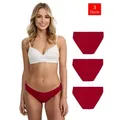 Tazzio Slip 3er-Pack Damen Slip F941 (Packung, 3-St., 3er-Pack) Nahtlose Verarbeitung - keine sichtbaren Linien unterm Outfit rot XS