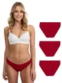 Tazzio Slip 3er-Pack Damen Unterhosen Slips Unterwäsche Set F941 (Rot, XS)