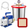 VEVOR 3 CFM 1/4HP Einstufige Vakuumpumpe, 3 Gallonen (13 Liter) Vakuumkammer-Kit, HVAC A/C-Kühlkit