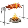 VEVOR Spanferkelgrill Lammgrill Spießbratengrill 1321 mm Rotisserie-Grill AC 220-240 V, 8-stufiges elektrisches Rotisserie-Grill-Set mit 60 kg Tra...