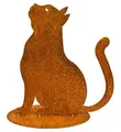 Manufaktur Lichtbogen Edelrost Gartenfigur Katze sitzend