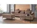 Ecksofa OTTO HOME Costello L-Form, B: 301 cm mit Sitztiefen-, Armteilverstellung & , braun (hellbraun), B:301cm H:89cm T:176cm, 100% Polyester;Samtoptik (100% Polyester), Sofas, Ecksofa, 3 Nierenkissen, optional Bettfunktion & Bettkasten