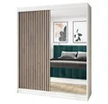 A&J MöbelLand GmbH Schiebetürenschrank MITT 2-türig Schrank mit Spiegel (nur für kurze Zeit! TOP ANGEBOT! Geräumiger Schrank mit viel Stauraum:6 Regalen und 1 Kleiderstange – -ideal zur Aufbewahrung von Kleidung und Accessoires. TOP PRODUKT! Farbe und Größe (120 cm, 160 cm, 180 cm) zur Auswahl -wählen Sie das ideale Modell für Ihr Schlafzimmer!, Kleiderschrank mit Regalen) Breite: 120 cm, 160 cm, 180 cm Höhe: 215 cm, Tiefe: 59,5 cm