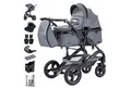 Daliya® Kombi-Kinderwagen BAMBIMO 3in1 Kinderwagen & Buggy mit Auto-Babyschale und Adapter, (XXL-Set inkl. Wickeltasche und Spieltisch, 15-tlg), Babyschale, Airless-Räder, Federung, weiche Matratze, Belüftungssystem