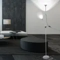 BRILLIANT Deckenfluter Spari mit Lesearm | funktionelle Standleuchte | silber/weiß | 1x E27 max. 60 W & 1x E14 max. 25 W | IP20