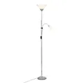 Brilliant Lampe Spari Deckenfluter Lesearm silber/weiß | 1x A60, E27, 60W, geeignet für Normallampen (nicht enthalten) | Mit Schnurzwischenschalter