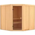 Karibu Sauna Kotka mit Eckeinstieg, Glastür Bronziert