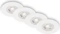 BRILONER KULANA LED Einbaustrahler Bad, 4er Set, IP44 Spritzwasserschutz, in Stufen Dimmbar, Warmweißes Licht, weiß, 9 x 2,5 cm