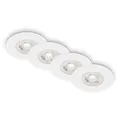 BRILONER Leuchten - 4er Set Einbauleuchten Decke, Dimmbar, LED Einbaulampen ultraflach, Einbaustrahler Bad, Badeinbaustrahler IP44, Weiß-Matt, 90x25 mm (DxH), 7999-046