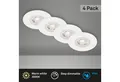 Briloner Leuchten LED Einbaustrahler Einbauleuchten Extra-Warmweiß 4er Set ultraflach dimmfunktion, LED fest integriert, 2700K - Extra - Warmweiß, 4er Set, ultraflach, IP44, Warmweiß 3000K, chrom-matt, 9 cm