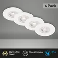 LED Einbauleuchten Badlampen Dimmbar 4er Set 4,9W IP44 Ø9cm Weiß Briloner
