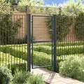 vidaXL Maschen-Gartentor verzinkter Stahl 100 x 175 cm Grau NEU