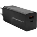 Qoltec GaN Power PRO charger 1xUSB C, 1xUSB, 100W - Schwarz