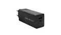Qoltec Ładowarka GaN POWER PRO 1xUSB-C 1xUSB 100W 5-20V 1.5-5A PD Czarna