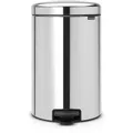 Brabantia International B.V. Brabantia Treteimer NEWICON, 20 Liter, Stylischer Abfalleimer mit herausnehmbaren Innenbehälter, Farbe: Matt Steel 11 40 21