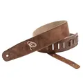 Ortega Guitars Gitarrengurt Länge Verstellbar - Akustik Gitarre / Bass, E-Gitarre, E-Bass - Suede Series - Wildleder, Cognac (OSSU-40)