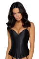 Cottelli Collection Corsage Satin Corsage schwarz mit RV und Strapsen L