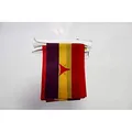 AZ FLAG - Fahnenkette Zweite Spanische Republik Internationale Brigaden 6 Meter Mit 20 Flaggen - 21x14 cm - Republik Spanien Girlande Flaggenkette 14 x 21 Cm
