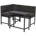 Merxx Eckbank Set Elos inkl. Auflagen, Eckbank, 1 Auflagen-Set, Klappentisch 90 x 50 cm- Aluminium - Grau