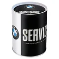 Nostalgic-Art Retro Spardose, 1 l, BMW – Service – Geschenk-Idee für BMW Accessoires Fans, Original Lizenzprodukt (OLP), Sparschwein aus Metall, Vintage Blech-Sparbüchse