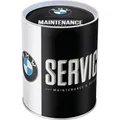 Spardose "BMW Service" - Sparbüchse Sparschwein Blechdose Money Box Ölfass Logo